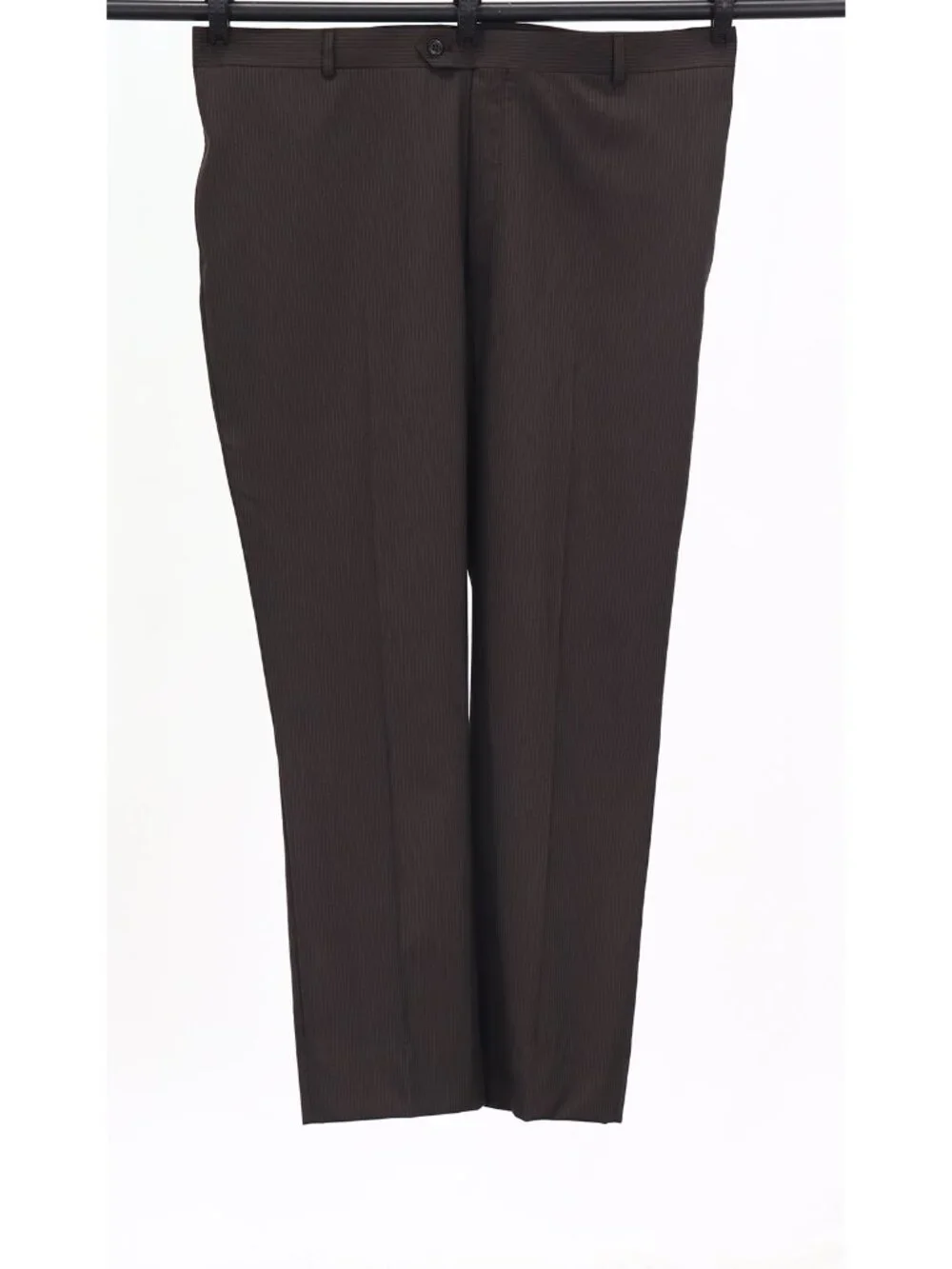 Pronto Uomo 48L 42x30 Brown Full Suit 2-Button Stripe R936